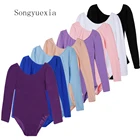 Детские балетные костюмы 2021, детское танцевальное боди с длинным рукавом, гимнастическое трико для девочек, балетная пачка, Одежда для танцев