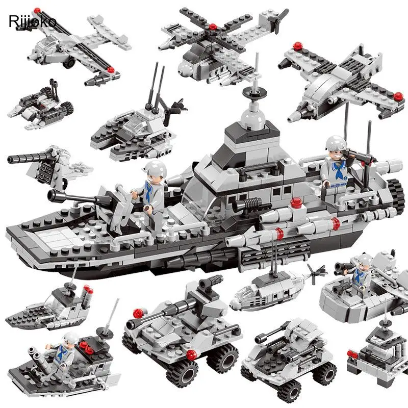 

Aircraft Carrier Military Puzzle Building Blocks Small Particles Children's Assembling Toys