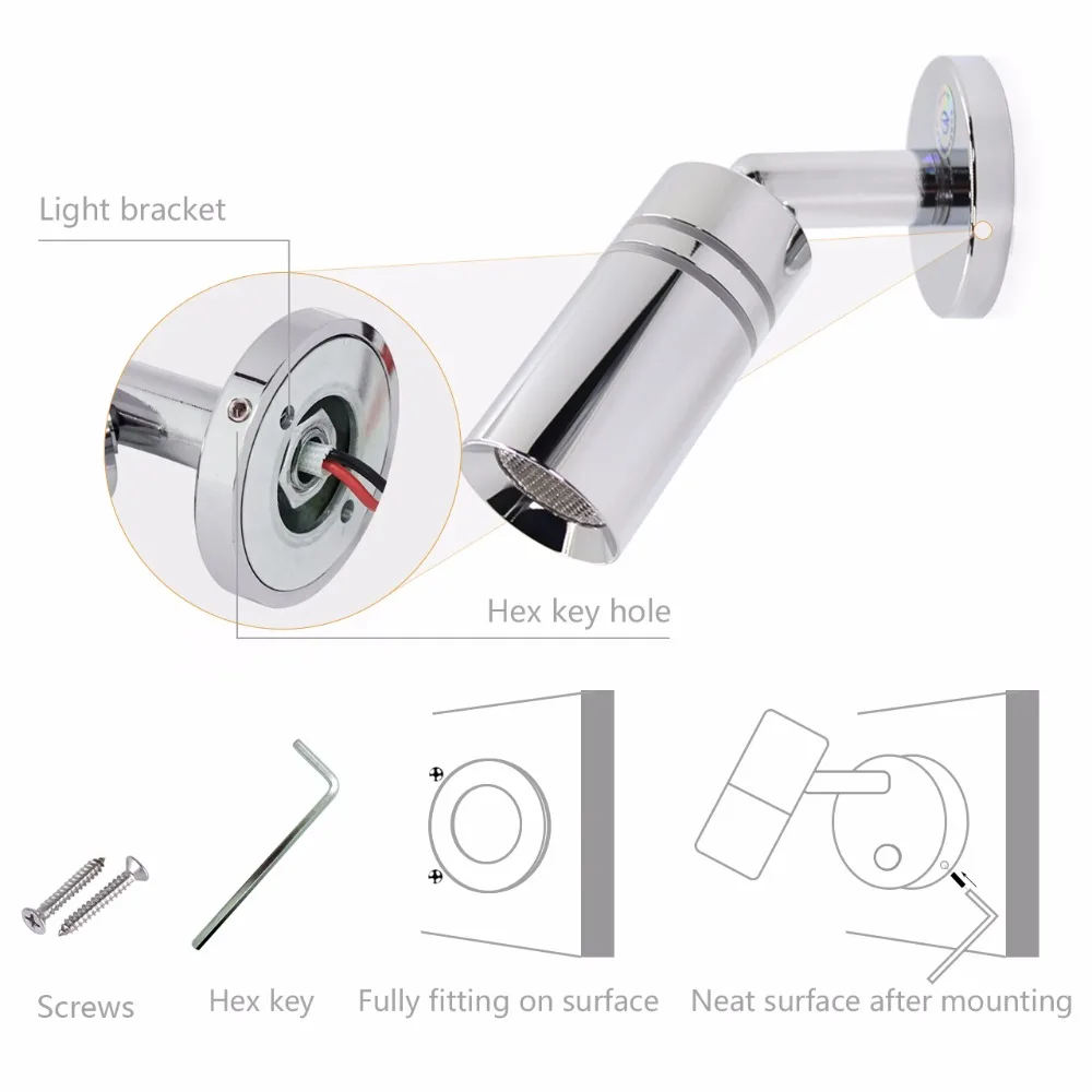 Регулируемый светодиодный светильник RV настенный Точечный с регулируемой