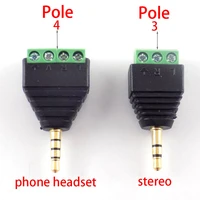 3 5mm jack headphone plug 3 pole4 pole stereo solderless connector audio head to terminal diy plug