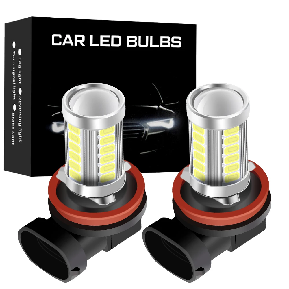 2PCS Car H8 H11 Led 9005 Hb3 9006 Hb4 P13w H16 JP EU 5730 33SMD Fog Lamp Daytime Running Light Bulb Turning Parking Bulb 12V