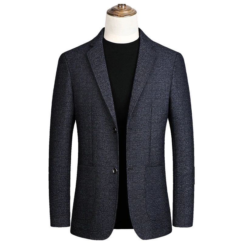 2020 новые куртки Для мужчин s блейзеры Бизнес Повседневное узкого кроя в полоску