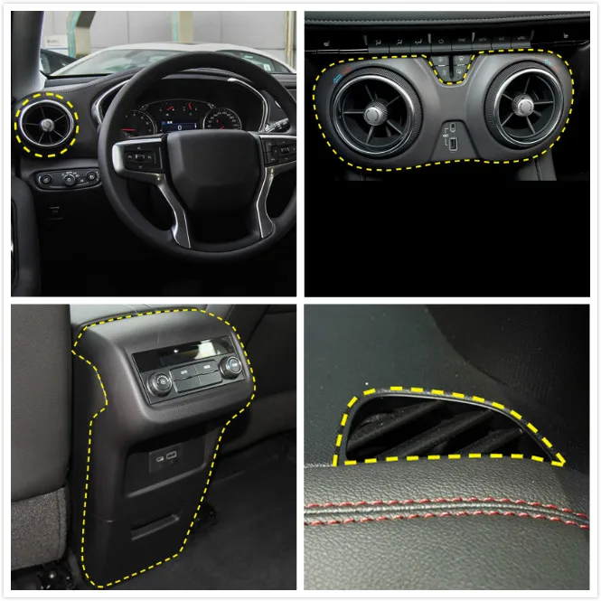 

Для Chevy Chevrolet Blazer, 2019, 2020, 2021, углеродный стиль, интерьер A/C, вентиляционное отверстие, декоративные наклейки, накладка, отделка, Стайлинг автом...