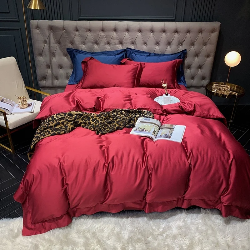 

Solid Color Egyptian Cotton Duvet Cover Bed/Fitted sheet set 1000TC Long Staple Sateen Weave Silky Soft Breathable Bedding set
