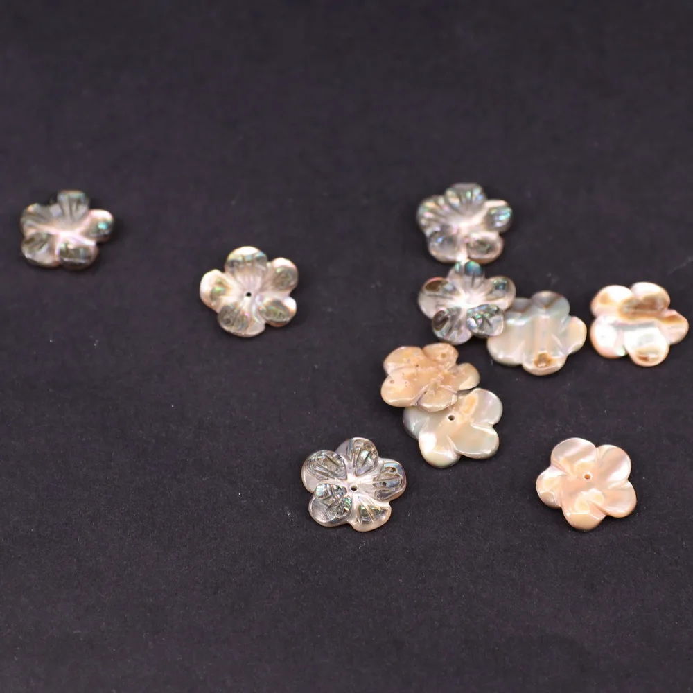 

15mm abalone shell paua shell carved plum blossom shape for jewerly making earring material necklace pendant