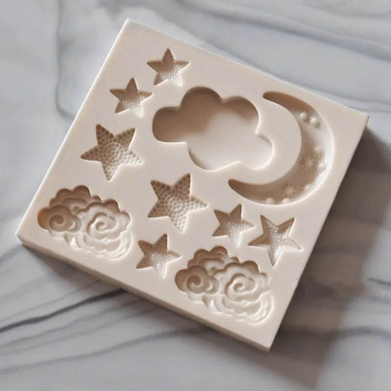 В форме звезды Луны силиконовые DIY Fondant (сахарная) форма для пирога клейкий