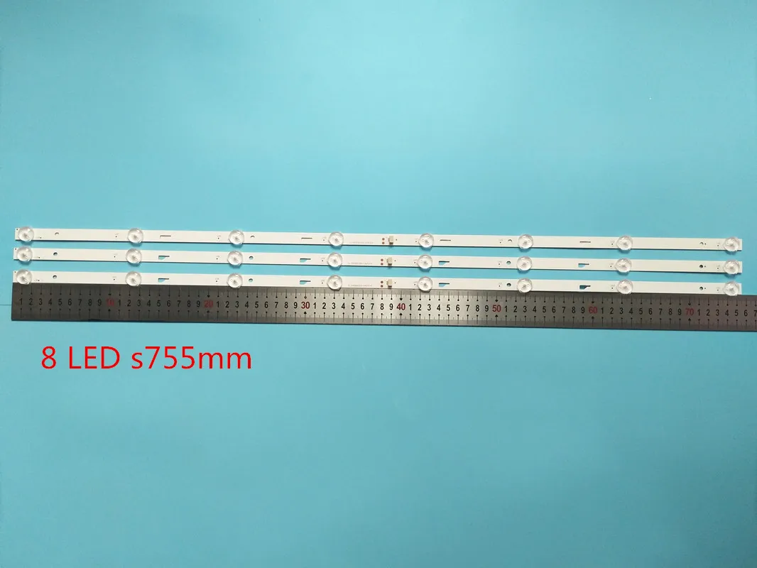 

3 шт./лот для 43L1600C 2600C 43L26CMC L43E9600 JL.D43081330-140FS-M E469119 8 лампы 755 мм