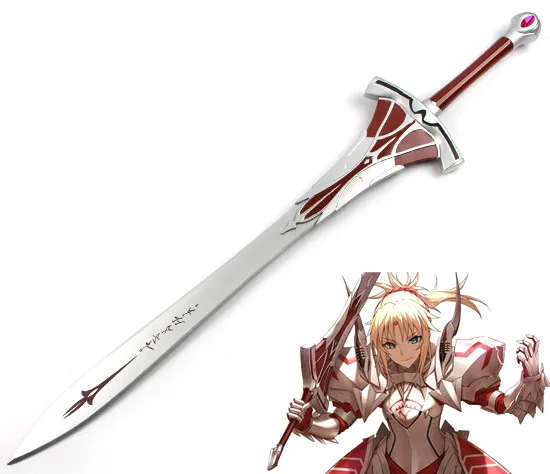 [Funny] 108cm Cosplay Fate/Apocrypha Fate Grand Order Mordred weapon Wooden Sword model Anime Costume party gift toy | Игрушки и хобби