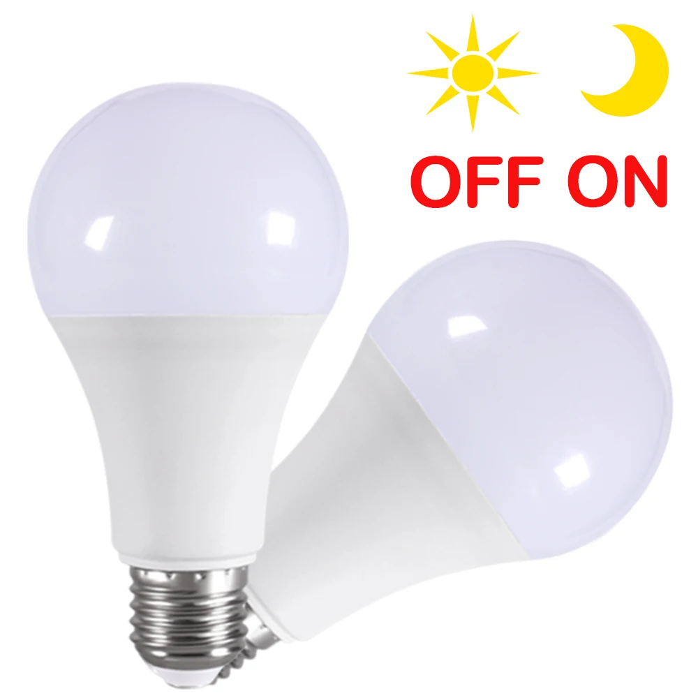 

Dusk To Dawn Bulb 5W 7W 9W 12W Sensor Outdoor Light AC85-265V Day Night Light Auto ON OFF LED Smart Lamp Hallway Garage Restroom