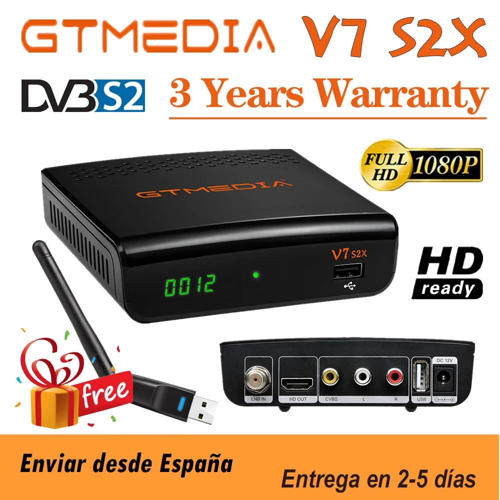 FTA 1080P Gtmedia v7 s2x женский спутниковый ресивер с usb wifi gtmedia v7s2x цифровой обновление Freesat