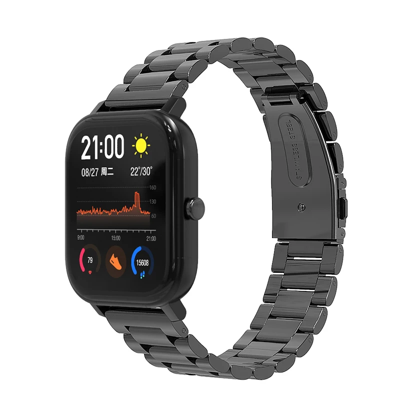 Пункт 2020 Huami Amazfit Bip S ремень Repuesto Correa De металлический браслет для Xiaomi