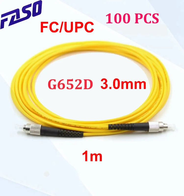

Фасо 100 шт. 1 м SX Core FC/UPC-FC/UPC оптоволоконный кабель Перемычка один режим G652d 3,0 мм оптоволоконный патч-корд желтая оболочка LSZH
