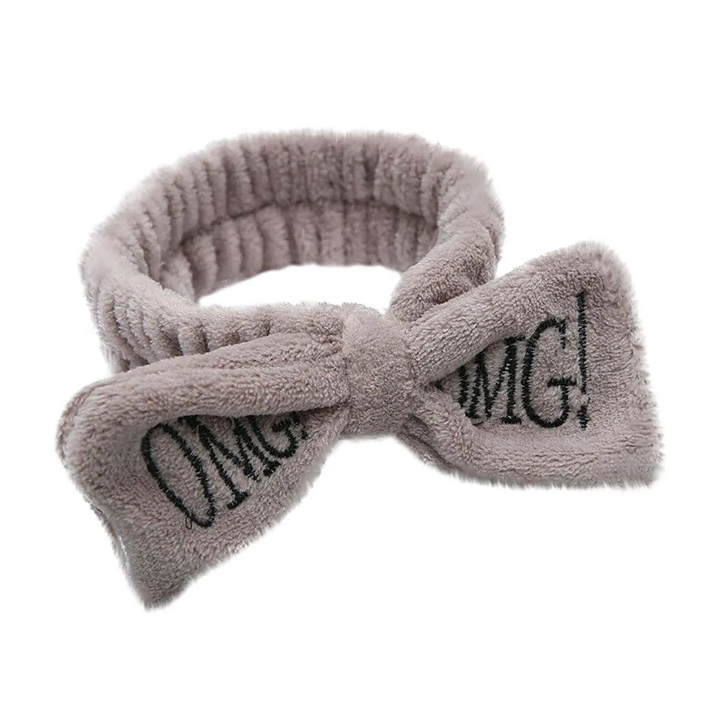 Новое письмо OMG коралловый флис мягкий бант повязки для волос мыть лицо ободок Девушки Женщины Kroean плюшевые повязки волос Аксессуары# A
