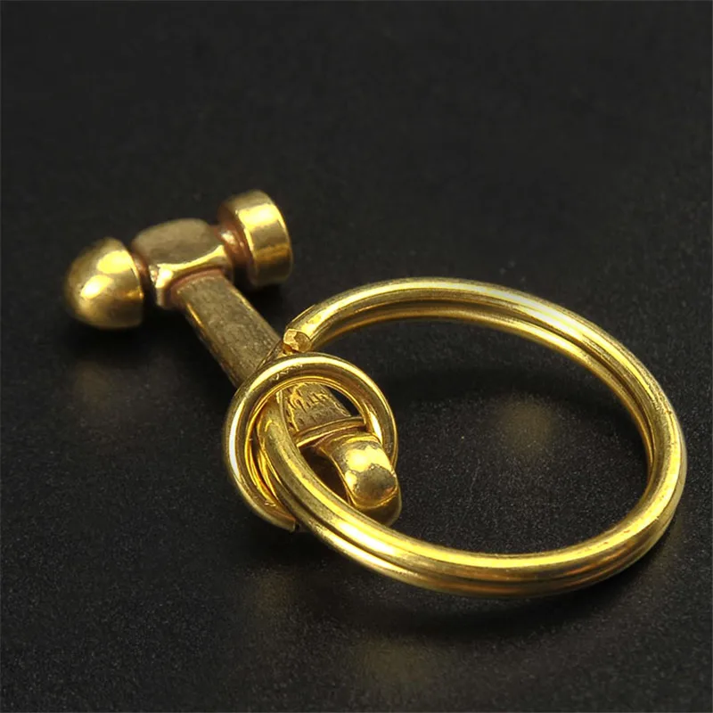 Медные Подвески маленький молот брелок для ключей ручной работы латунные