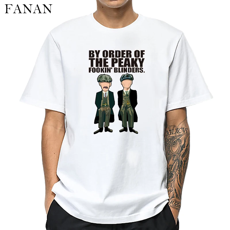 Футболка мужская с принтом надписи по заказу PEAKY BLINDERS | Мужская одежда