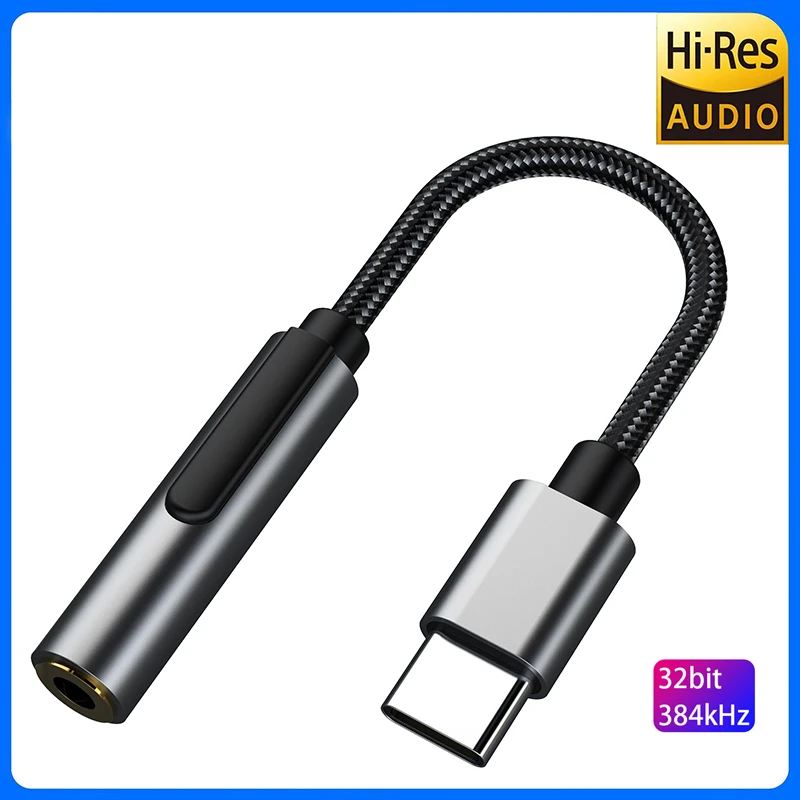 Realtek ALC4050 HIFI DAC усилитель для наушников USB Type C до 3 5 мм гарнитура аудио адаптер 32 бит