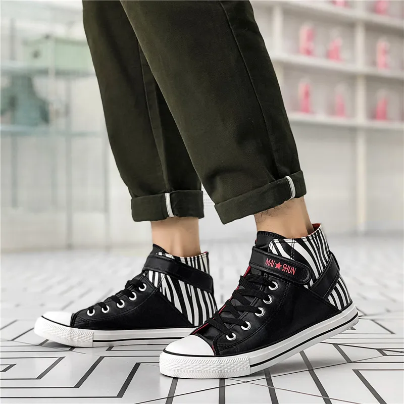 Демисезонная парусиновая обувь с высоким берцем Вулканизированная Повседневная