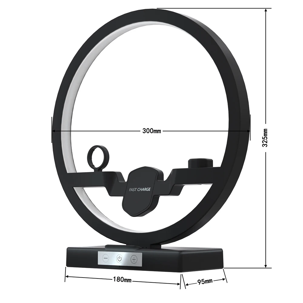 phone charger qi fast wireless charging station led desk lamp night light stand for iphone 12 11 pro max apple watch airpod pro free global shipping