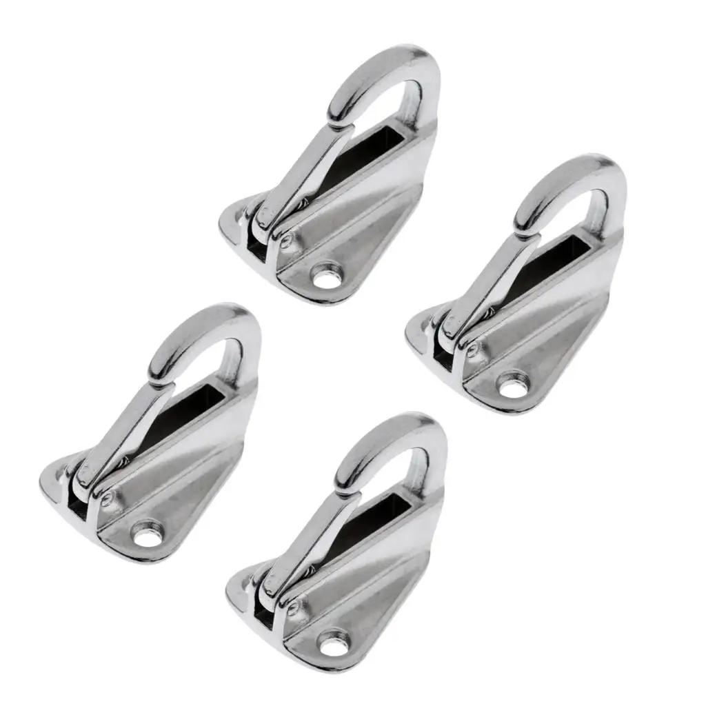 

4 Pieces Boat Stainless Steel Hooks Spring Snap Defense Hooks