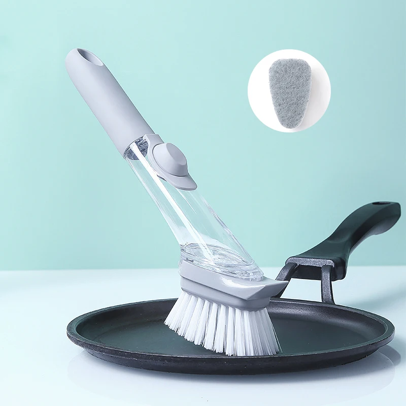 Кухонная щетка двойного назначения 2 в 1 полипропиленовая губка скребок для мытья