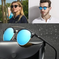2021 new fashion clubround double bridge style polarized sunglasses vintage classic brand design sun glasses oculos de sol