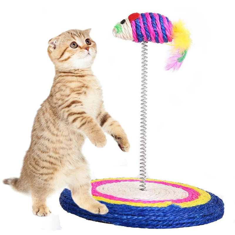 Весенняя мышь цветная забавная Когтеточка скребок с весенним столбом рыба