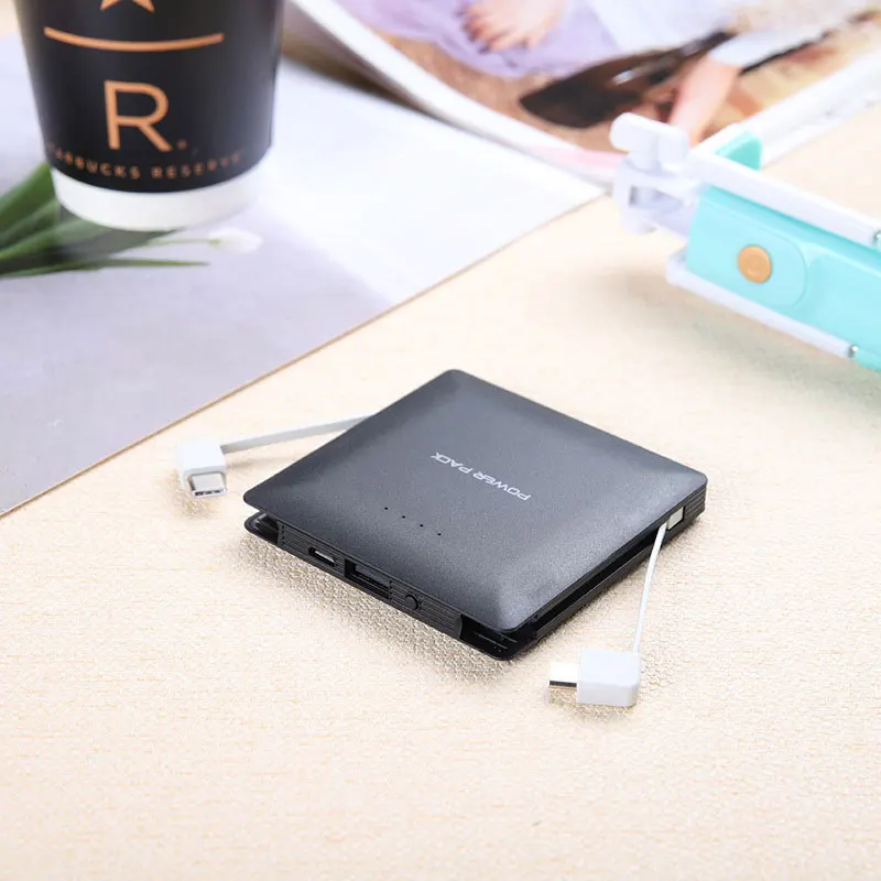 Новое прибытие 5000 mAh банк питания с двойным тип-c кабелем Светодиодный дисплей Портативный зарядный внешний аккумулятор для Xiaomi Mi9
