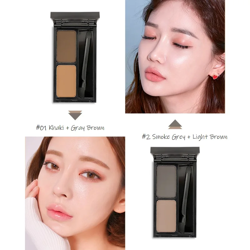 Двусторонняя натуральная пудра для бровей долговечная Водонепроницаемая