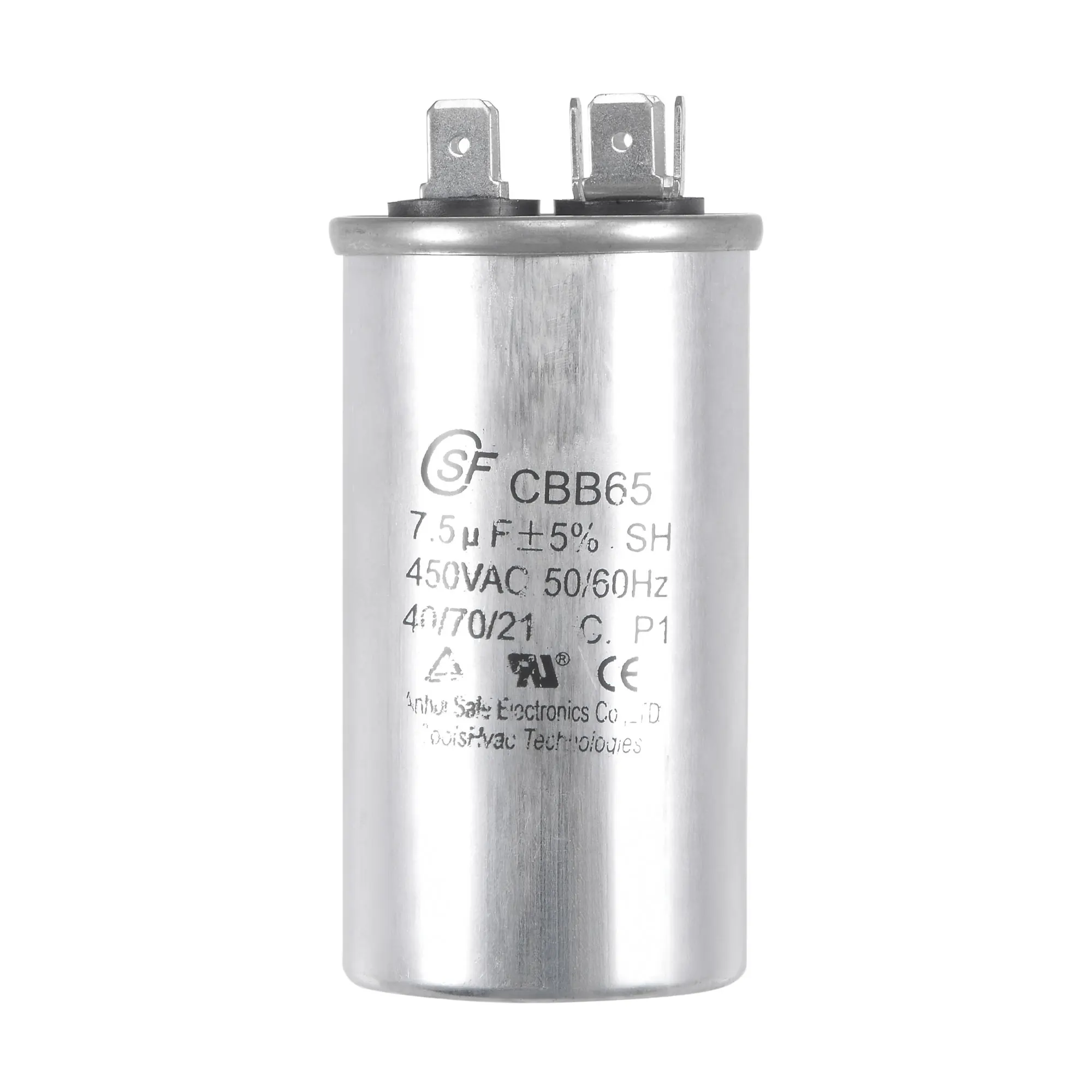 

Uxcell Run Capacitor Round CBB65 7.5uF 7.5mfd 450V AC with Terminal for Air Conditioner