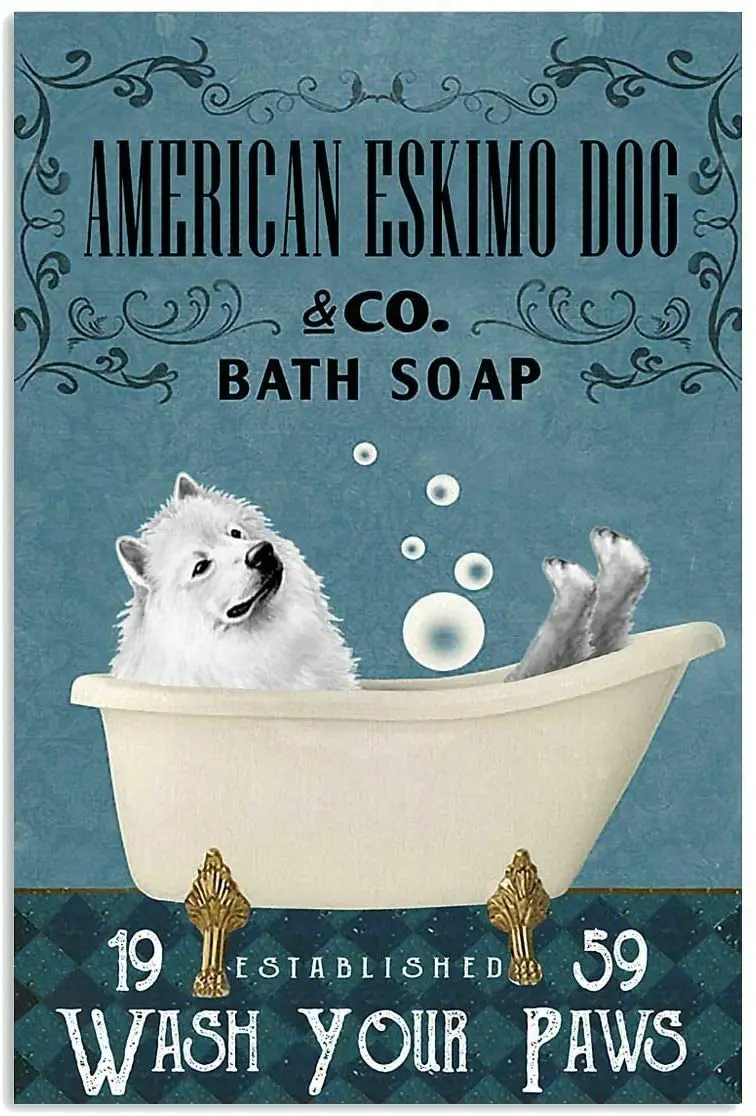 

Dachshunds&Eskimo dog Metal Plates Posters Vintage Decoration Tin Sign Cartoon Posters on the Wall Stickers Farmhouse Decor Home