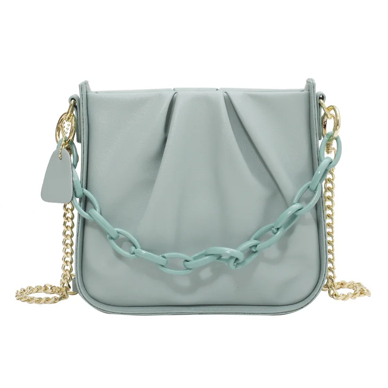 

Chain Bucket Bag Vintage 2021 Fashion New Quality PU Leather Women's Designer Handbag High Capacity Shoulder Messenger Bag