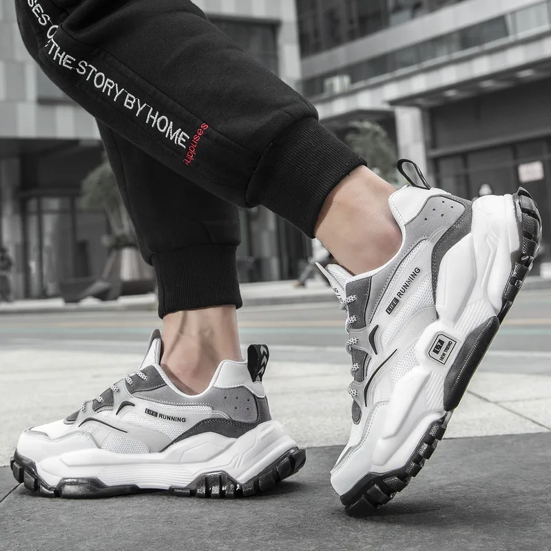 

Men Casual Shoes 2021 Fashion Mens Chunky Sneakers Height Increasing Spring Dad Shoes Men Thick Sole Male Footwear Streetwear