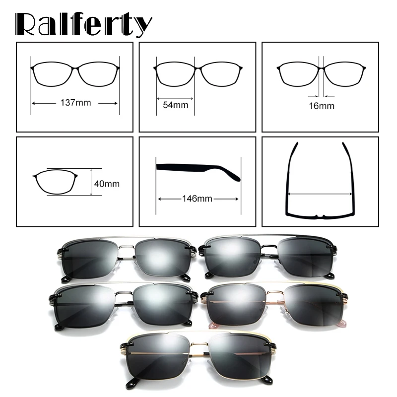 Ralferty очки на застежке для женщин и мужчин, магнитные солнцезащитные очки, поляризационные, металлическая оправа, оптические очки для близорукости по рецепту, очки для вождения D063