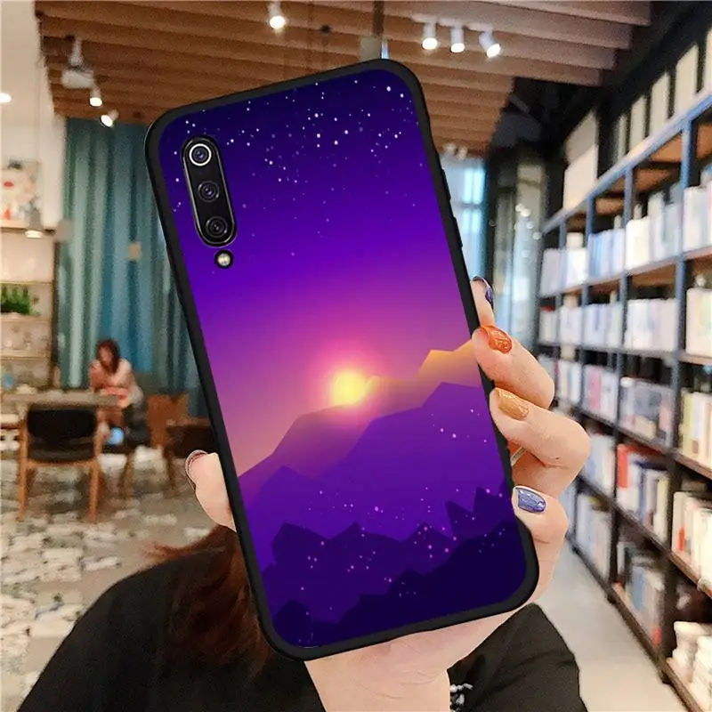 

Cartoon romantic night Phone Case For Xiaomi Redmi 7 9t 9se k20 mi8 max3 lite 9 note 8 9s 10 pro Soft silicone Funda shell