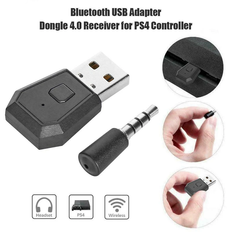 

Portable Mini USB Headset Bluetooth 4.0 Adapter Dongle Receiver for PS4 Controller Fit for All Bluetooth Headsets
