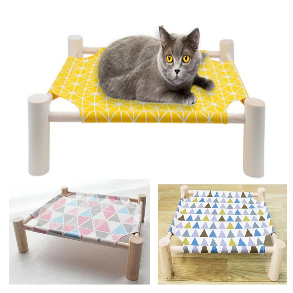 Твердая деревянная кровать гамак для кошек Всесезонная универсальная Съемный и