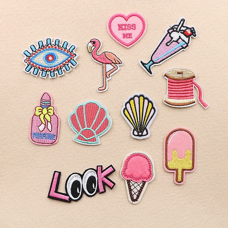 11 шт./компл. Высокое качество Розовая ВЫШИТАЯ УТЮГ патч одежда шляпа Мороженое