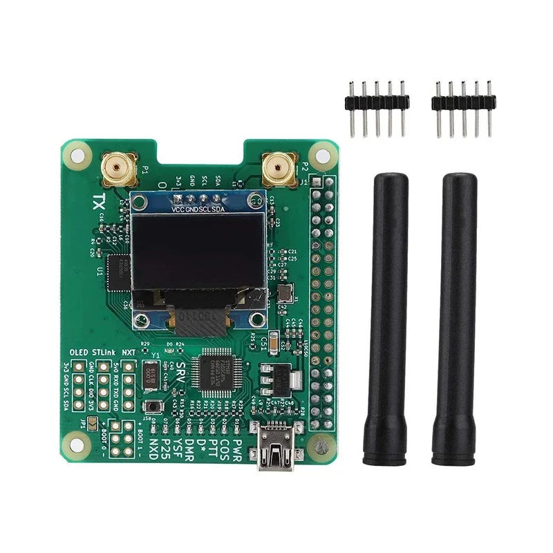 

V1.3 MMDVM_HS_Dual_Hat Duplex Hotspot + OLED + Antenna Support P25 DMR YSF NXDN