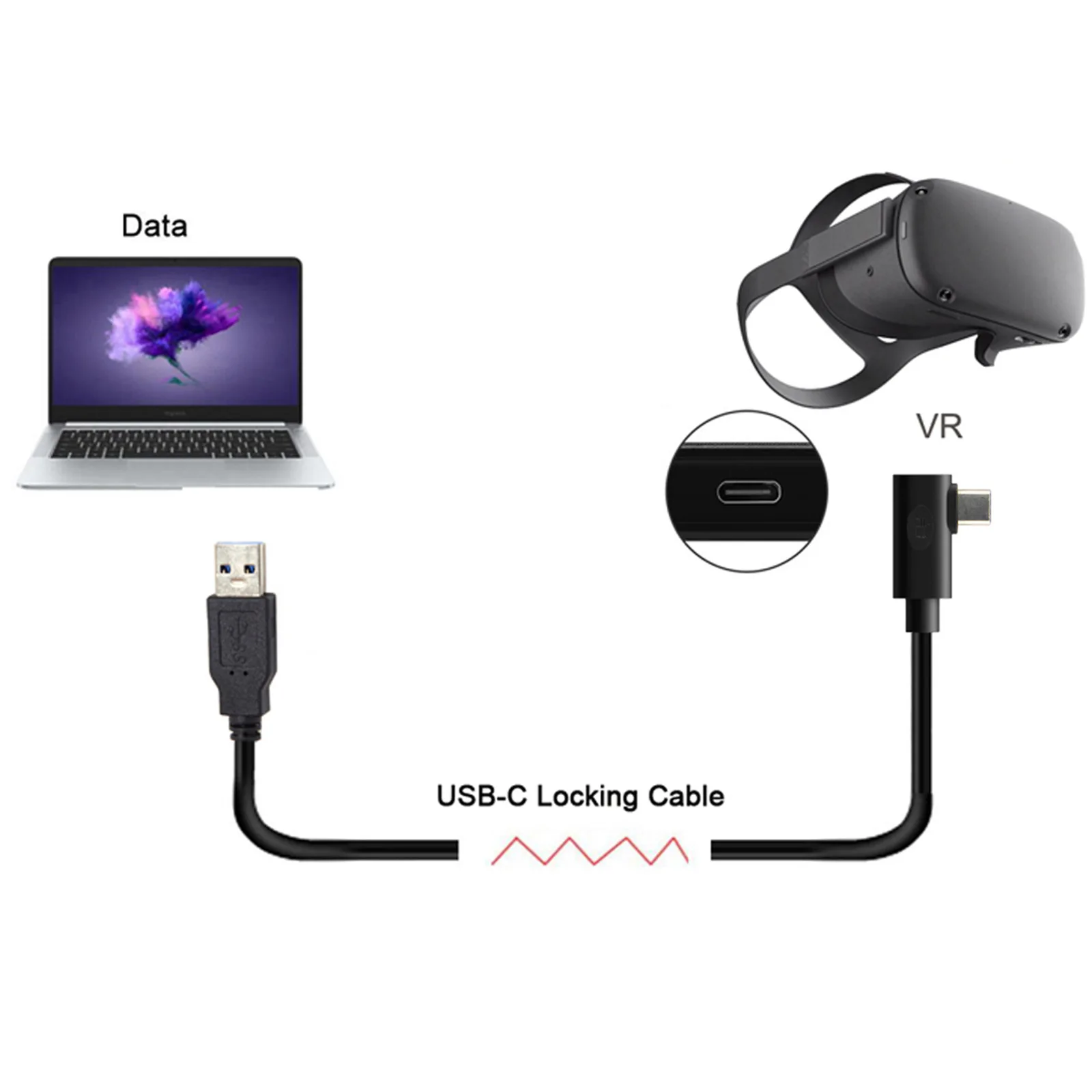 Кабель для Quest2 Oculus Quest 2 USB Type C To 5M аксессуары Смарт 3D VR очки Виртуальная реальность