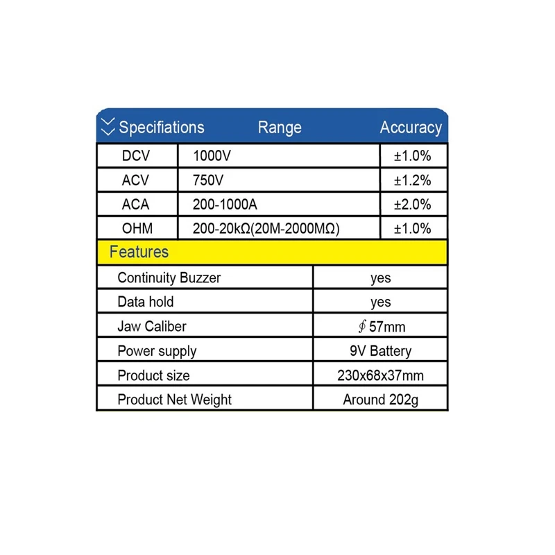 Мини Цифровые токовые клещи переменного тока/DC Напряжение тока 750V True RMS