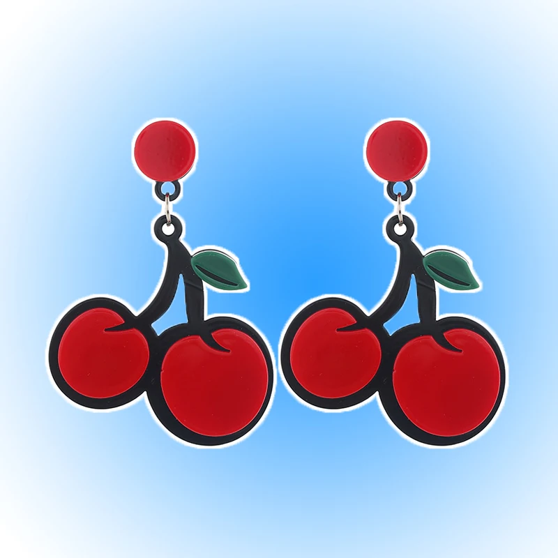 

Y2K Jewelry Red Acrylic Cherry Earrings for Women Vintage Harajuku Cute Fashion Charm Earrings 90s Aesthetic Gifts