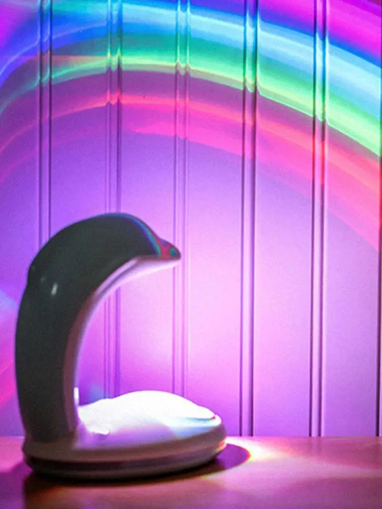 

Dolphin Projection Rope Light USB Plug Charging LED Atmosphere Rainbow Projector Ideal Rechargeable Night Light For Children