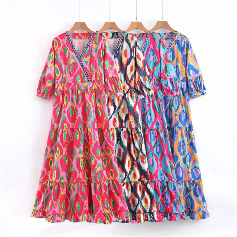 Винтажное шикарное женское Пляжное Платье макси с цветочным принтом на три