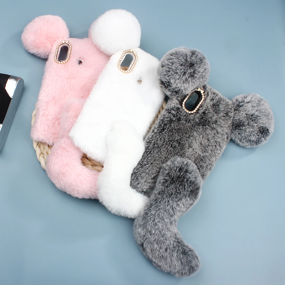 3D Cute Cartoon Case For Huawei P30 Pro P20 Lite P10 P9 Mate 30 20 9 10 Fur Hair Phone Fluffy Furry Cover |