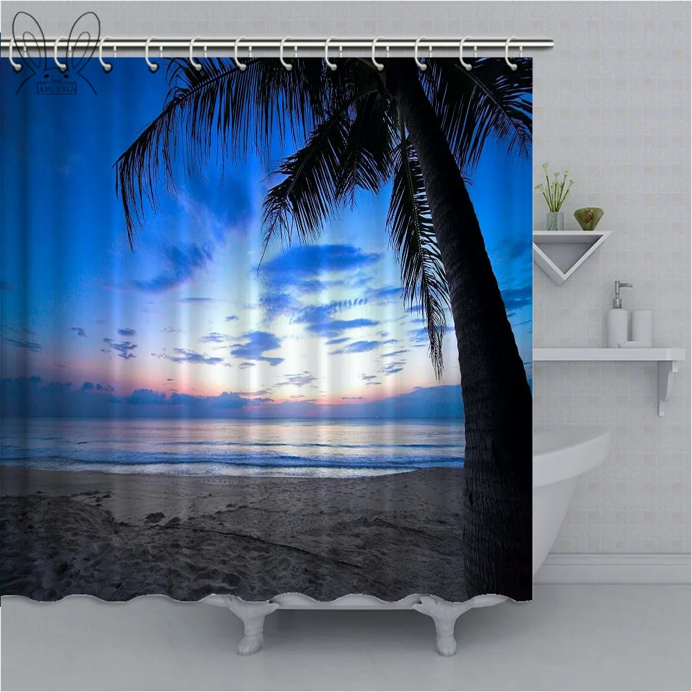 Beautiful Island Cool Tropical Beach waterproof shower curtains bathroom products polyester bathroom shower curtain - Цвет: 74250