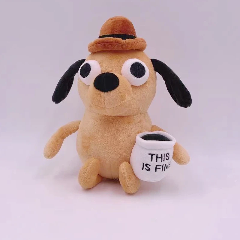 22cm This is Fine Meme Dog Plush Coffee Cup Stuffed Toy | Игрушки и хобби