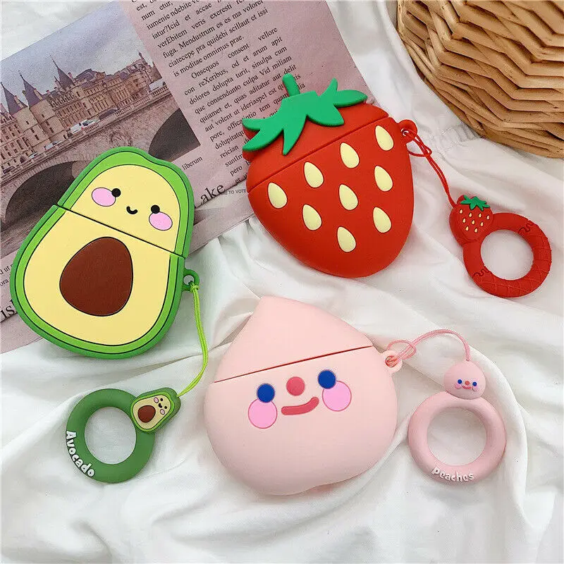 3D милый силиконовый защитный чехол с фруктами для Apple AirPods DJA99|Аксессуары