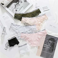 new womens underwear sexy lace panties fashion hollow out comfort briefs low waist seamless letter underpants female lingerie