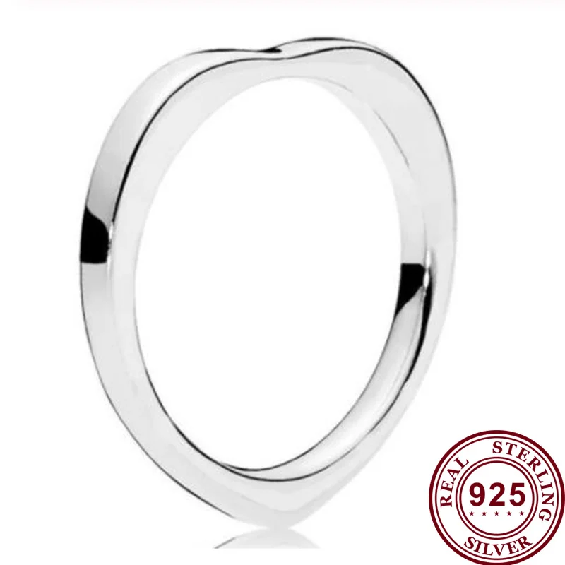 

100% 925 кольцо Silver Pan Ring New Sparkling Arc With Crystal Pan Ring For Women Wedding Party Gift Fashion Jewelry