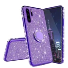Чехол с алмазным блеском для Huawei Honor 9X Pro 8X 7X P10 P20 P30 Mate 20X10 Lite Nova 3i Y9 2019, мягкий чехол с магнитным кольцом-держателем